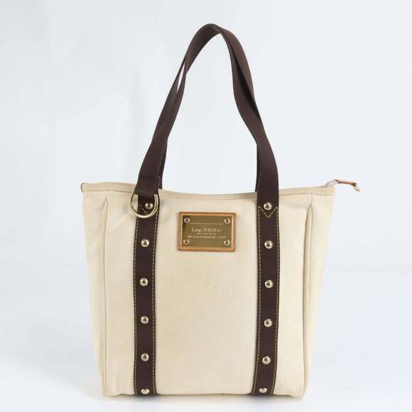 LOUIS VUITTON Handbags - Louis Vuitton Antigua Cabas MM Ecru M40036 Tote Bag Shoulder Handbag Women's